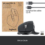 Logitech MX Master 3S para empresas, ratón inalámbrico con clics suaves, 8K DPI, receptor USB Logi Bolt seguro, BT, carga USB-C, Desplazamiento MagSpeed, Windows/Mac/Chrome/Linux - Gris