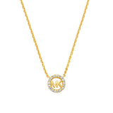 Michael Kors - Collar con colgante de plata de ley en tono dorado Premium Kors MK para mujer, MKC1726CZ710