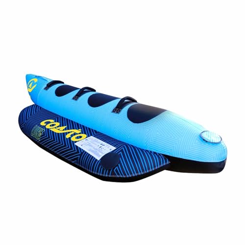 Boya remolcada Coasto Luna - PB-CBLUNA3 - para 3 Personas - Forma : Banana Dimensiones : 300x100 cm Capacidad : 3 Personas Construcción : PVC 28G + Nylon 840D Bolsa de Transporte incluida