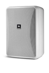 JBL Professional Control 28-1-WH Altavoz de Pared para Interiores y Exteriores, Amplia Cobertura de Sonido, 8 Pulgadas, 120 vatios a 8Ω, Fondo de Alta Salida, Altavoz Impermeable en Primer Plano. Se