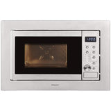 Exquisit® Microondas Combi de Encastre, 20L, 800W, Grill 1000W, Acabado en Acero Inoxidable, 8 Programas Automáticos, Display Digital, Plato 27Cm, Medidas 38,6x59,5x37,5 Cm.