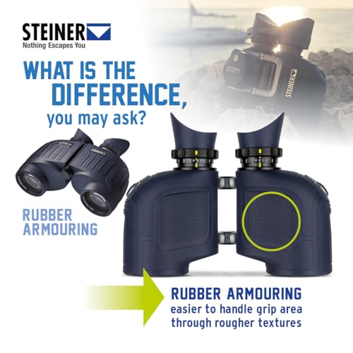 Steiner Optics Marine Commander 7x50 - Prismáticos Profesionales Impermeables con brújula, Calidad Alemana, imágenes cristalinas