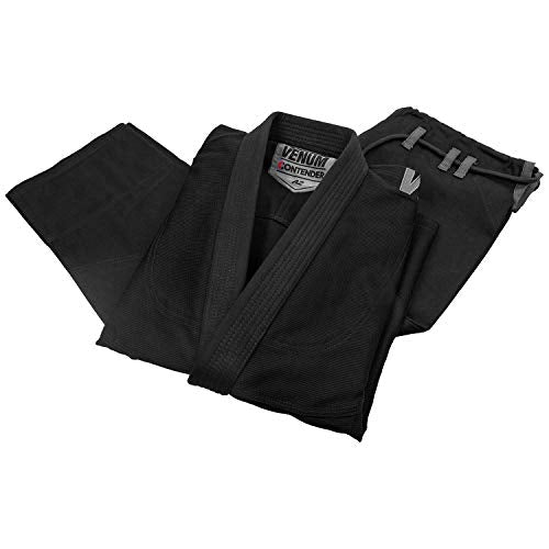 Venum Contender EVO Kimono De Jiu Jitsu Brasileño/BJJ Gi, Unisex Adulto, Negro, A3.5