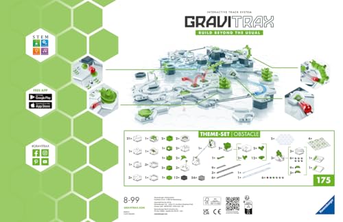 Ravensburger - Gravitrax Theme Set Obstacle, Stem, Circuito de canicas con obstáculos, Construcción, Juego Educativo, Juego para niños, 8+ Años