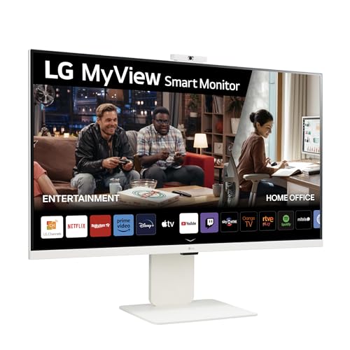 LG 32SR85U-W - MyView Smart Monitor, 32 Pulgadas, 3840 x 2160 (Ultra HD 4K), Panel IPS, webOS 23, ThinQ App, Web CAM, Blanco