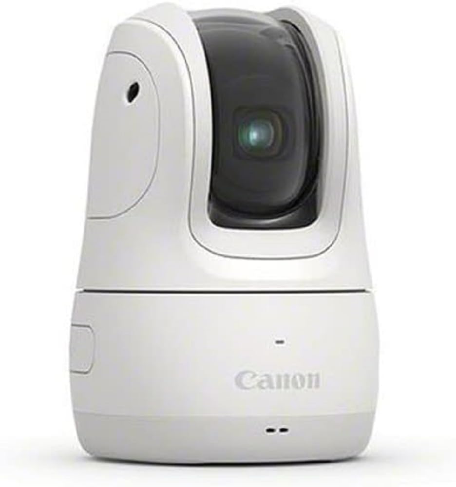 Canon PowerShot PX Mini PTZ Camera Essential Kit (grabación automática, Control por Voz, Zoom 3X, Fotos 11,7 MP, Videos 60p en Full HD, Cable Carga USB C, WLAN integrada) Blanco