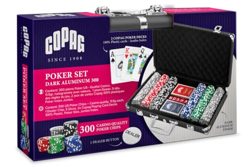 Copag Poker Set 300 fichas y 2 Barajas 100% Plástico Calidad Casino