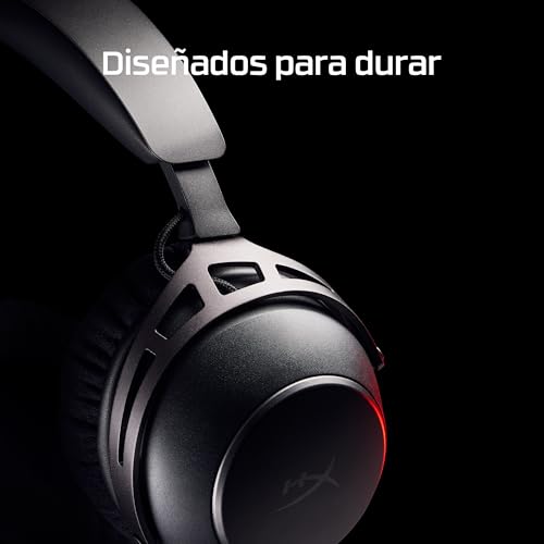 HyperX Cloud Alpha Wireless 2 - Auriculares Gaming inalámbricos con Base RGB, Drivers 53mm, batería hasta 250h, Bluetooth, 2.4GHz, PC, PS4, PS5, Xbox, Switch, Color Negro