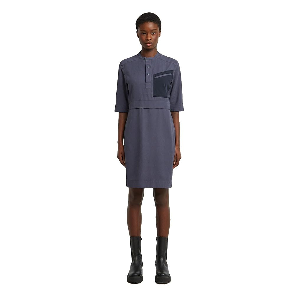 G-STAR Half Placket Shirt Dress LS Wmn Vestido, Azul (India Ink D26962-d522-h392), Mujeres