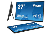 iiyama T2755MSC-B1 27" IPS Bonded PCAP 10P Táctil, 1920x1080, Flat Bezel Free Glass Front, HDMI, Displayport, 360cd/m², USB Hub 2X 3.2, Altavoces, Cámara Web incorporada & Micrófono, Bookstand