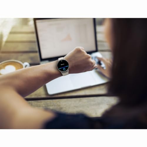 HAMA | Smartwatch 8900 (Reloj Inteligente, con GPS, Pantalla Tactil Amoled, Reloj Deportivo, Permite Hacer Llamadas en Manos Libres) Color Plata y Beige.