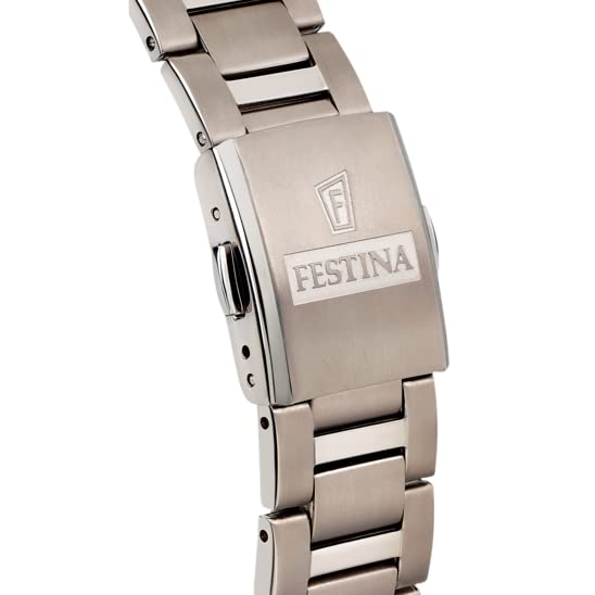 Festina Reloj Hombre F20435/3 Calendario Titanium Caja de Titanio Titanio Correa de Titanio Gris