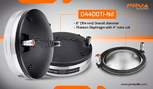 PRV AUDIO D4400Ti-Nd - Controlador de compresión de Audio RMS Pro de 2 Pulgadas de Salida de Titanio de neodimio, 200 W, 4 Pulgadas, VC, 110 dB (Individual)