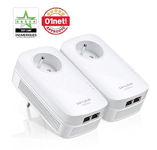 TP-LINK AV2000 - Adaptadores de Red Powerline (FR plug, 2000 Mbit/s Ethernet, 2 piezas) color blanco