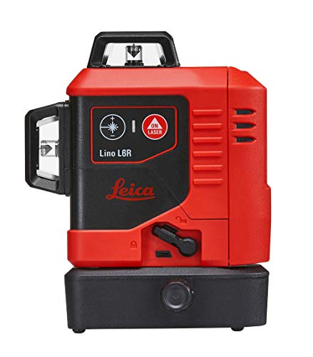 Leica Lino L6R: Nivel láser de línea de 3x360 grados con batería Li-Ion, cargador, adaptador magnético innovador y soporte para pared en una carcasa (láser rojo, alcance de trabajo: 25 m)