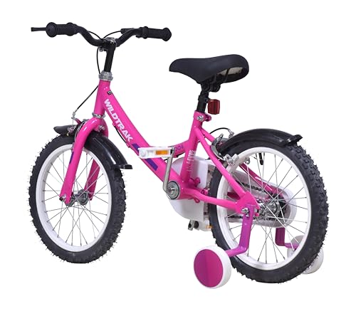 Wildtrak - Bicicleta 16 pulgadas para niñas de 3 a 7 años con ruedines con ruedines - Rosa