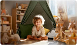 Nukido, Tienda Infantil Tipi Teepee Verde con Guirnalda, Almohadas, estabilizador Grande