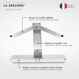 Louis Tellier - Máquina de Raclette Brézière® Signature Inox y Madera - 1/4 o 1/6 de Queso - 1-4 Pers - Rampas de Calentamiento Ajustables en Altura y Plegables - 230V - Made in France