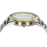 Michael Kors - Cronógrafo Lexington con Correa de Acero Inoxidable Plateado y Dorado para Hombre MK8344
