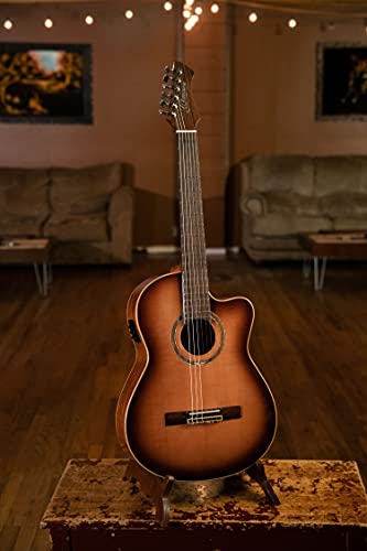 ORTEGA Performer Series Concert Guitar 44 Mástil delgado Tapa de abeto y Preamp y funda RCE238SN-FT