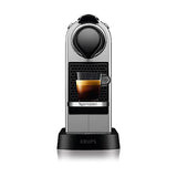 Krups Nespresso Citiz - cafetera de cápsulas monodosis, con 19 bares de presión, thermoblock, función automática con botones retroiluminados, color Plata, modo Eco, Incluye kit bienvenida