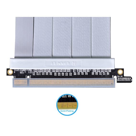 Lian Li Cable elevador PCI-e 4.0 de 600 mm, color blanco, PW-PCI-4-60W