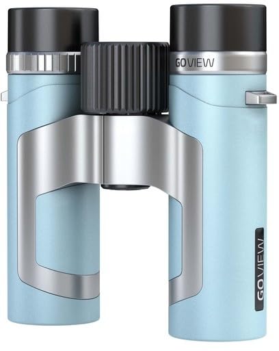 GoView ZOOMR 8x26 prismáticos pequeños y Ligeros (Aumento de 8X, Carcasa de magnesio, Incluye Adaptador para Smartphone y Accesorios) Miami Azul
