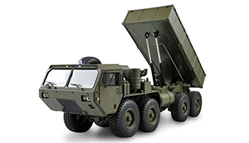 Amewi U.S. Camión 8 x 8 volquete 1:12, vehículo Militar teledirigido, Color Verde (22437)