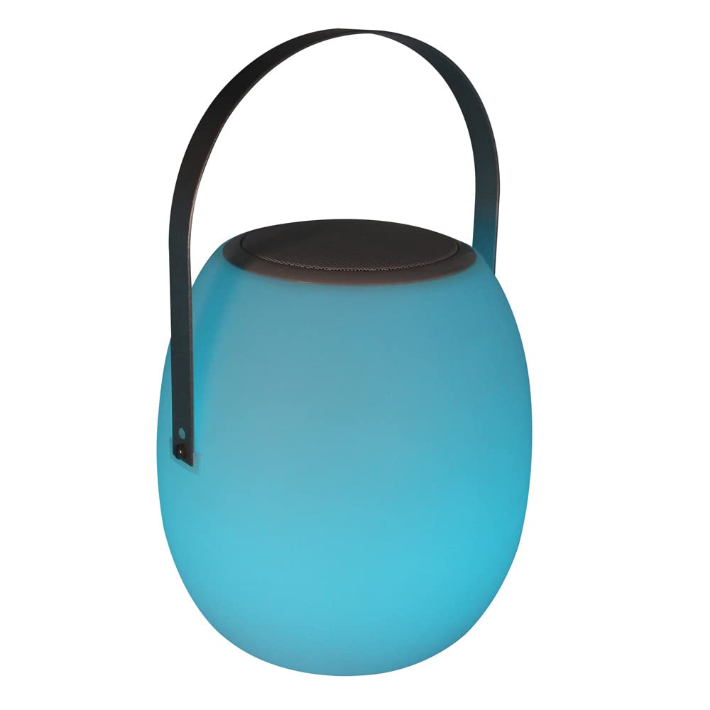 Halterrego Lámpara LED portátil/Altavoz BT 10 W batería 2000 mAh Recargable IP44, Intensidad Luminosa Regulable Mando a Distancia Incluido
