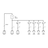 Brennenstuhl Distribuidor de pared IP44 (distribuidor de corriente para montaje en pared, 32 A, con interruptor de protección personal FI, 30 mA), distribuidor de pared 4/32, IP44, gris claro/negro