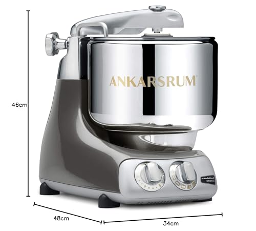 Ankarsrum 6230 BKC Assistent Original AKM6230 Kitchen Machine – Black Chrome (BC), 1500 W, 7 litros, Aluminio, Negro Metalizado