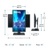 BenQ SW321C Monitor fotográfico (tecnología AQCOLOR, 32 pulgadas, 4K UHD, IPS, P3 Wide Color, carga USB-C, DP / HDMI, calibración de hardware, altura ajustable) compatible con MacBook
