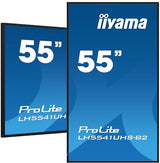 iiyama Prolite LH5541UHS-B2 - Pantalla Digital IPS LED 4K UHD VGA HDMI Audio in/out USB2.0 RS-232c RJ45 24/7 (139 cm), Color Negro