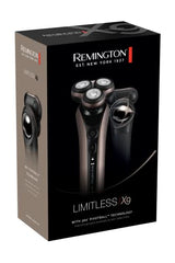 Remington X9 Limitless Afeitadora Rotativa, Máquina de Afeitar Inalámbrica, Cabezal Pivotante PivotBall 360°, Tecnología PowerSense, Cuchillas Flexibles, 60 min Autonomía, Resistente al Agua