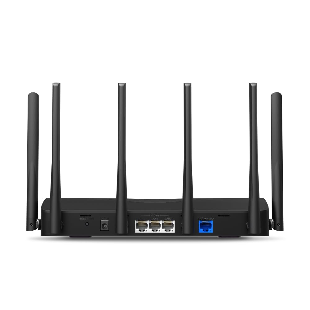 MERCUSYS MR47BE-Router Wi-Fi 7 de Triple Banda BE9300,5760 Mbps en Banda 6G,Operación Multi-Link(MLO),4× Puertos 2.5G, 320 MHz,4KQAM,EasyMesh,6 Antenas,WPA3,App config 【Nuevo】
