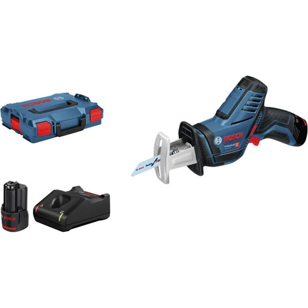 Bosch Professional 12V System GSA 12V-14 - Sierra sable a batería (0 - 3000 cpm, profundidad de corte 65 mm, 2 baterías x 3.0 Ah, en L-BOXX)