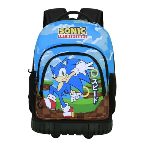 Sonic The Hedgehog - SEGA Greenhill-Mochila Trolley GTS FAN, Multicolor, 32 x 47 cm, Capacidad 30 L