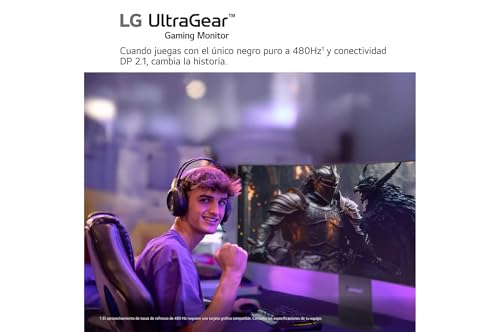 LG 27GX790A-B Monitor Ultragear, 26.5'', OLED, 2560x1440, 480Hz, 0,03ms, G-Sync Compatible y FreeSync Premium Pro, Pivotable, Morado Grisáceo