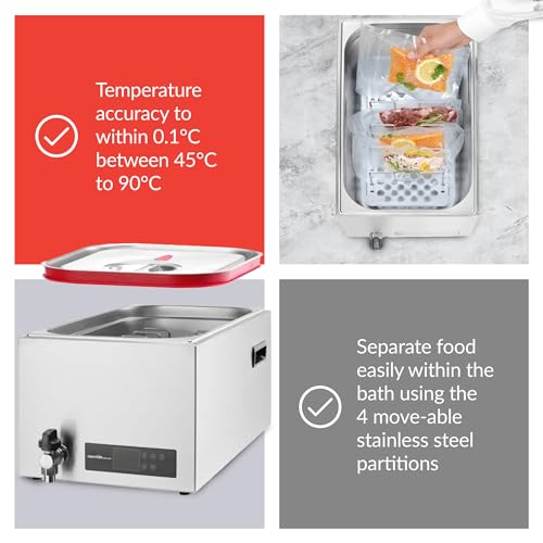 Sous Vide Tools Baño de Agua Compacto, 28 litros, Acero Inoxidable