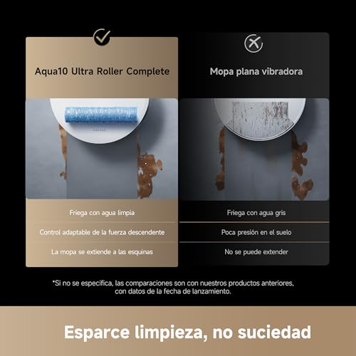 Dreame Aqua10 Ultra Roller Complete, Robot Aspirador, Autolimpieza del Rodillo, Supera Obstáculos de 8 cm, Vaciado Automático, 30.000 Pa de succión, Control Inteligente por Voz