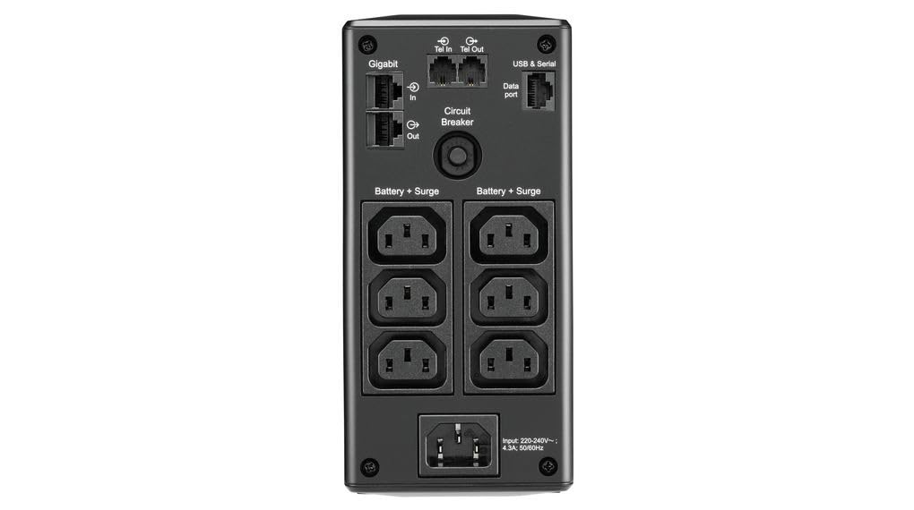 APC – Back UPS PRO by Schneider Electric - BR650MI - UPS 650VA (6 salidas IEC, Interfaz LCD, 1 GB de protección de la línea de datos)
