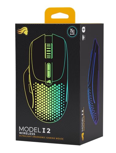Glorious Gaming Model I 2 Wireless Ratón gaming inalámbrico - Híbrido 2,4 GHz y Bluetooth, superligero, 9 botones (2 intercambiables), RGB, gran batería, MMO/MOBA/FPS, reposapulgares lateral - Negro
