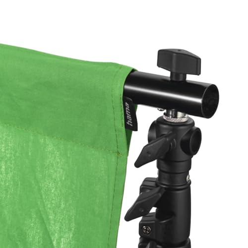 Hama Fondo de fotografía de Tela de 2,95 x 6 m (Fondo Plegable para Estudio fotográfico, 100% algodón, Pantalla Verde, Fondo para fotografía, vídeo y televisión), Color Verde