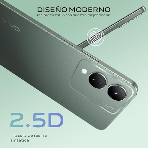 VIVO Y17s, Smartphone 4 GB RAM + 128 GB ROM, Triple cámara de 50 MP, Batería de 5000 mAh, Pantalla HD+ de 6,56” de Alto Brillo, Resistencia al Agua IP54, Cuerpo Fino 2.5D, Teléfono móvil Android 13