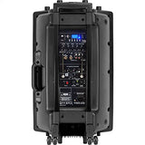 Ibiza - PORT15VHF-BT - Altavoz portátil 15"/800W MAX con 2 micrófonos (VHF), Mando a Distancia y Funda Protectora - Bluetooth, USB, SD - 6 a 8h de autonomía - Speaker Box