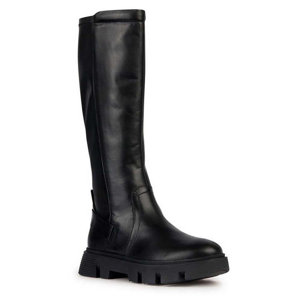 Geox D Vilde, Botas Altas hasta la Rodilla, Negro, 39 EU