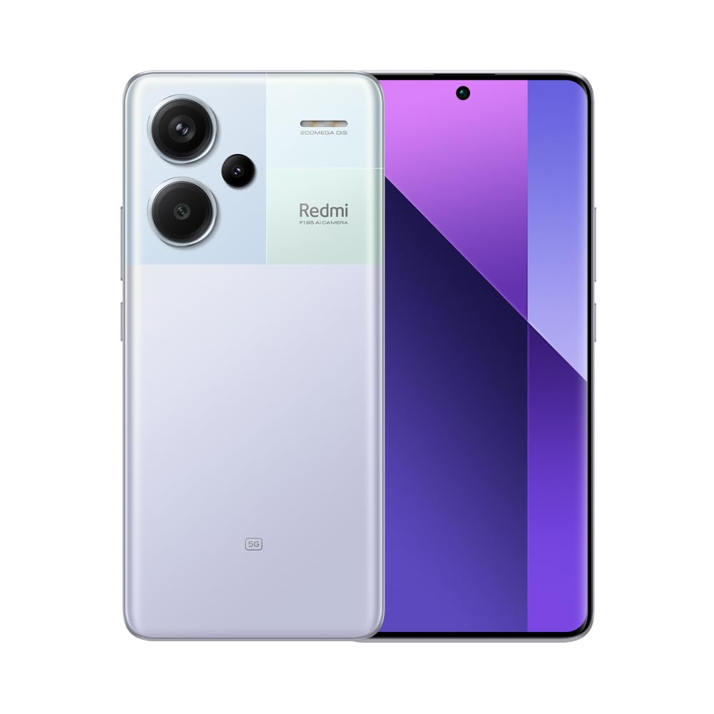 XIAOMI Redmi Note 13 Pro+ 5G - Smartphone de 12+512 GB, Pantalla de 6,67" AMOLED 1.5K 120Hz, MediaTek Dimensity 7200 Ultra, Triple cámara de hasta 200MP, Hypercharge 120W, Morado (Versión ES)
