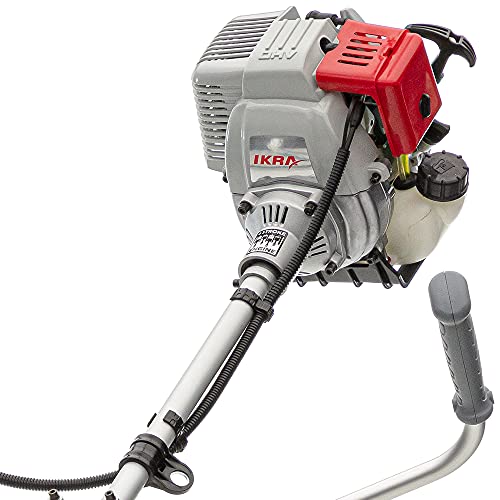 IKRA desbrozadora a Gasolina IBF 31-4 Incl. Correa de Hombro Profesional, Escudo Protector, Bobina, Disco de 3 Puntas y 8 Puntas