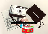 AgfaPhoto Cámara de Fotos analógica de 35 mm con Flash de Motor en Set (película de imágenes + batería)