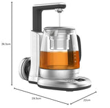 Riviera&bar CHA DAO Expert – Tetera de temperatura ajustable – Cristal templado y acero inoxidable – Modo silencioso – Infusión de té óptimo – 1,5 L, 22 x 36,5 x 29,5 cm